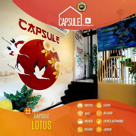Capsule Lotus-balneo-sauna-billard-nintendo * Hastiere-par-dela