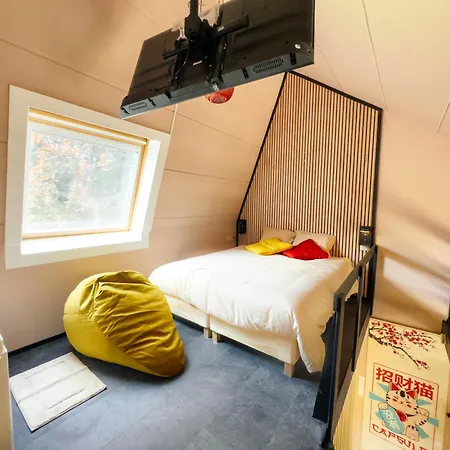 펜션 Capsule Lotus-balneo-sauna-billard-nintendo Hastiere-par-dela